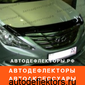 Дефлектор капота SIM на Hyundai Sonata, 10-15, темный арт. SHYSON1012