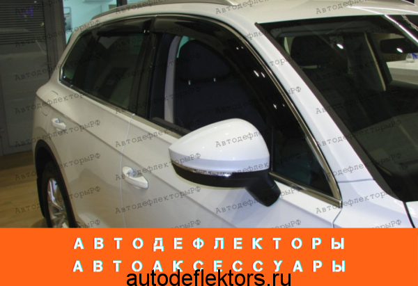 Дефлекторы окон (ветровики) SIM на Volkswagen Touareg, 2018-, 4ч., темный арт.SVOTOU1832