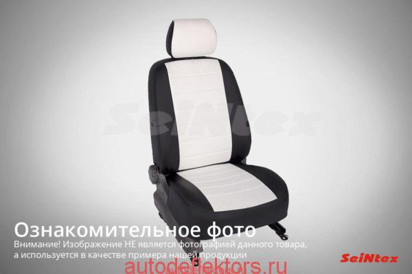 Чехлы модельные "Экокожа" TOYOTA LC 150 (2 рест.) 5 мест 2017- черный+белый