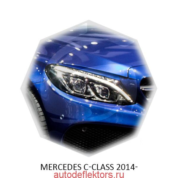 Реснички на фары Mercedes C-class 2014-