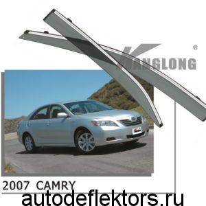 Дефлекторы окон (ветровики) Toyota Camry V40 2006-2011 хром молдинг