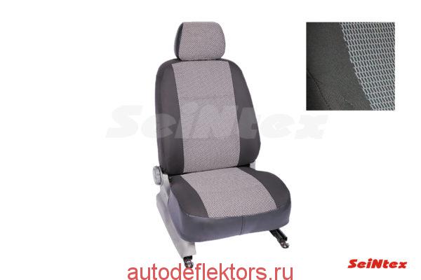 Чехлы модельные "Жаккард" на NISSAN ALMERA IV 3G-11sd 2013- темно-серый